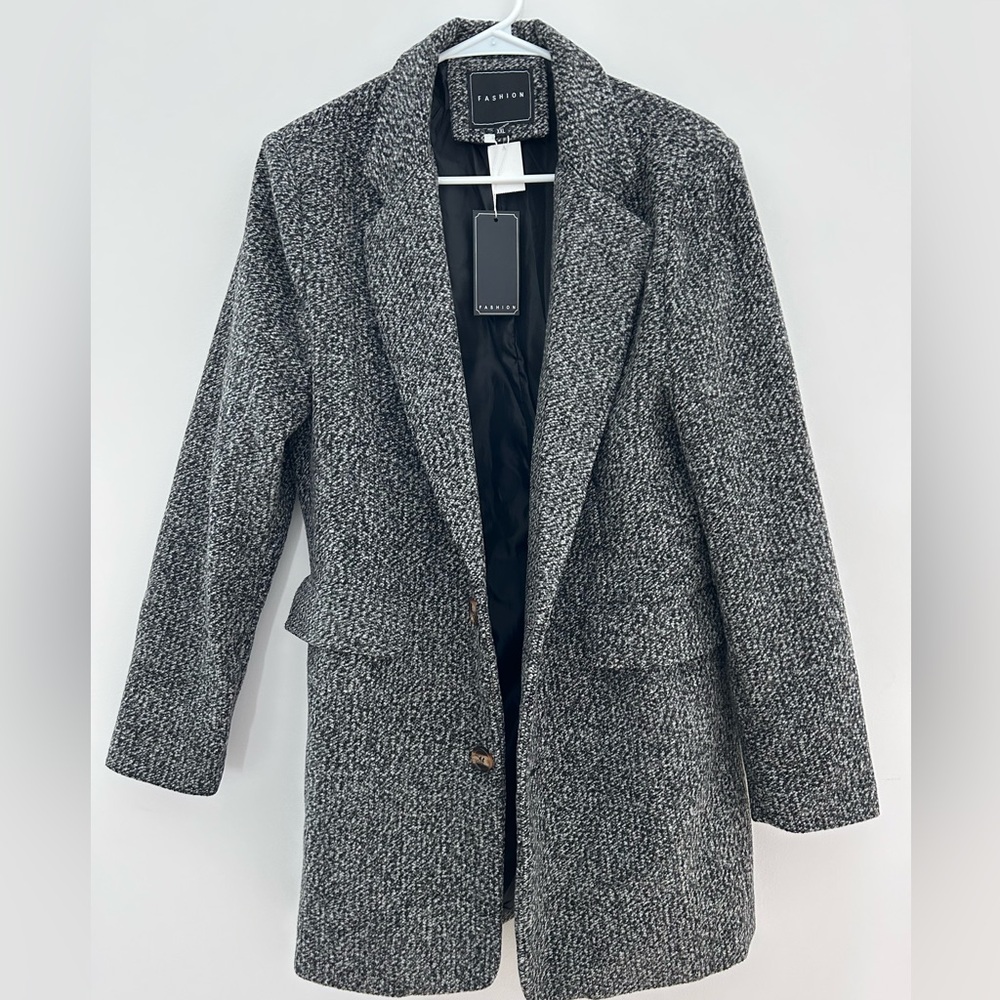 Black and White Tweed winter coat